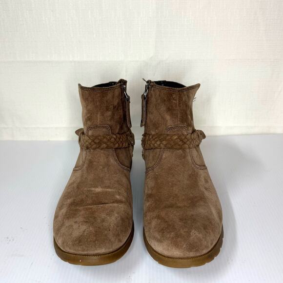 TEVA Delavina Suede Ankle Boot Women's 9 Bootie Brown Hippie Boho Biker Festival - Picture 5 of 11